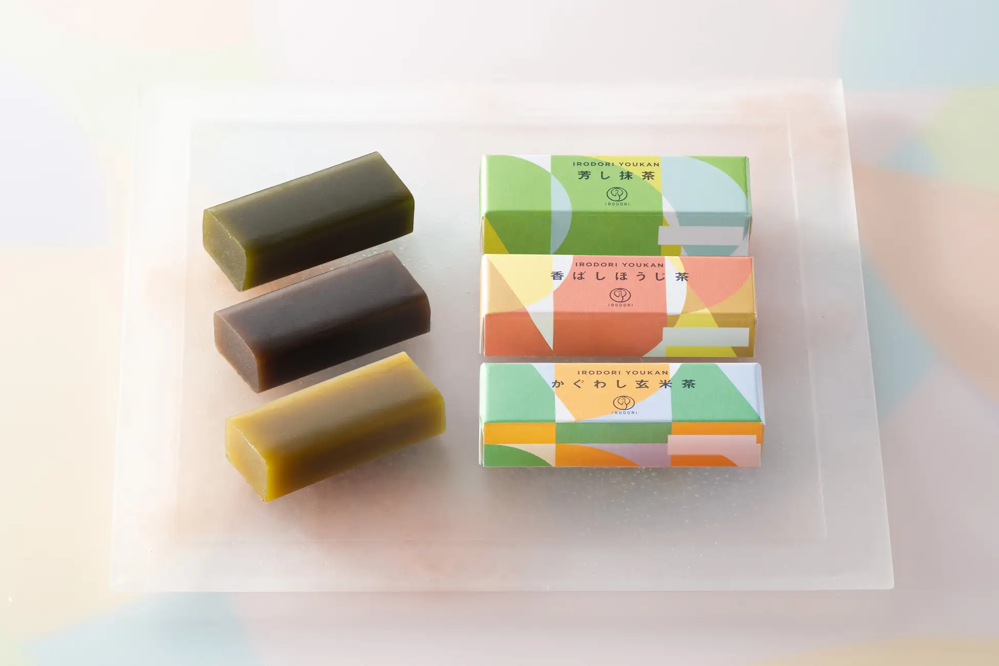 "IRODORI" Exclusive: Matcha, Hojicha, Genmaicha — Fragrant Japanese Teas in Mini Yokan. "IRODORI Yokan" Renewed Release.