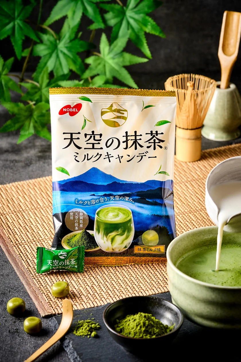 Nobel Confectionery launches matcha milk candy using Shizuoka 'Tenku no Matcha'